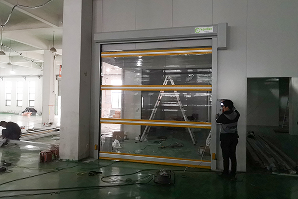 汽車部件生產車間透明快速卷簾門